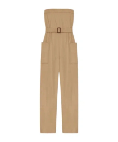 SAINT LAURENT SAINT LAURENT BELTED STRAPLESS JUMPSUIT