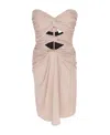 Saint Laurent Strapless Gathered-detail Dress In Nude