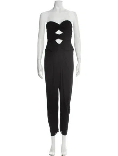 Pre-owned Saint Laurent Strapless Jumpsuit In Black
