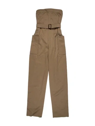Pre-owned Saint Laurent Strapless Jumpsuit In Neutrals
