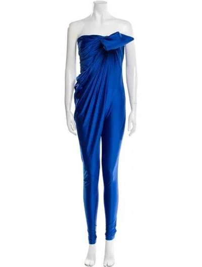Pre-owned Saint Laurent Strapless Jumpsuit W/ Tags In Blue
