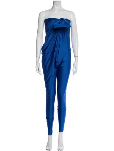 Pre-owned Saint Laurent Strapless Jumpsuit W/ Tags In Blue