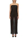 Saint Laurent Strapless Dress In Black