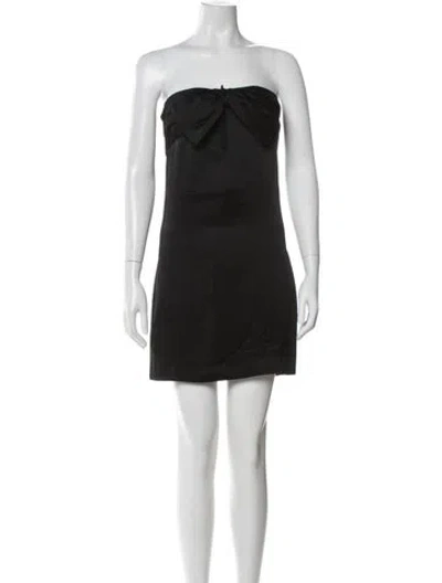 Pre-owned Saint Laurent Strapless Mini Dress In Black
