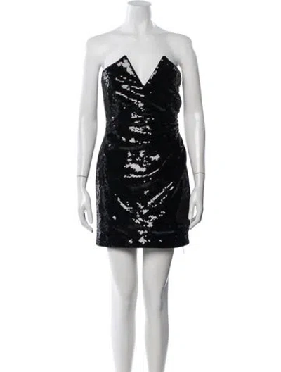 Pre-owned Saint Laurent Strapless Mini Dress In Black