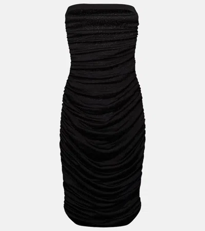 Saint Laurent Strapless Minidress In Black