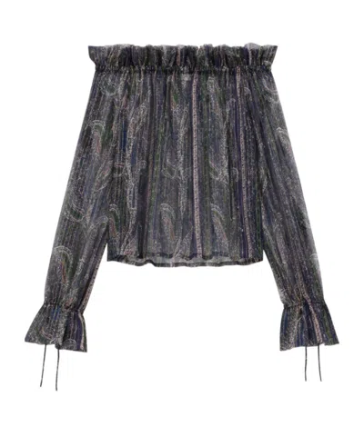 Saint Laurent Strapless Top In Black