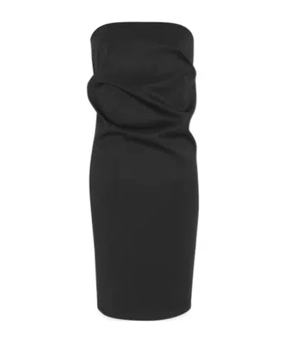 Saint Laurent Strapless Wool-blend Minidress In Black