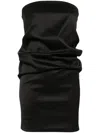 Saint Laurent Strapless Wool-blend Minidress In Schwarz