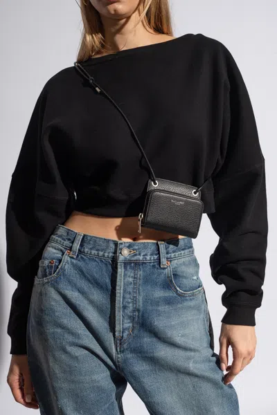 Saint Laurent Strapped Wallet In Black
