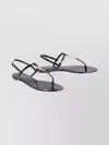 Saint Laurent Strappy Flat Sandals Featuring Buckle Detail In Black