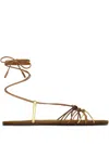 Saint Laurent Babylone Sandals In Smooth And Metallic Leather