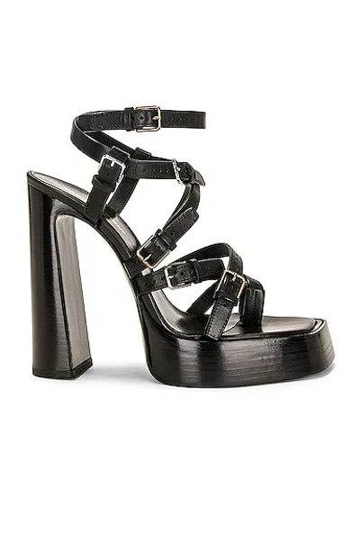 Saint Laurent Strappy Sandal In Nero