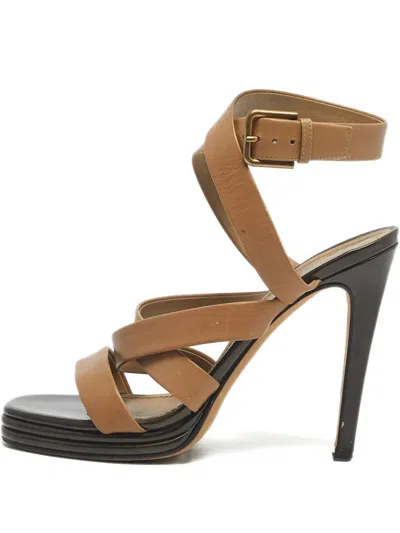 Pre-owned Saint Laurent Strappy Sandals In Neutral