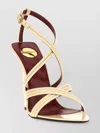 Saint Laurent Strappy Wedge Heel Sandals With Open Toe In Yellow
