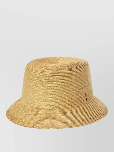 Saint Laurent Straw Fedora Hat Short Brim
