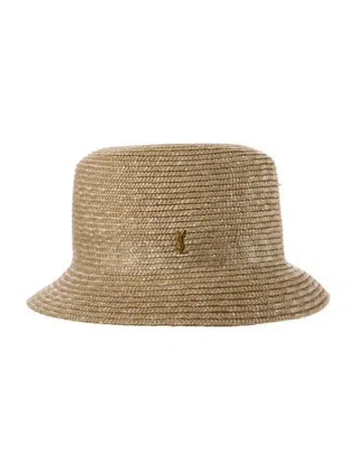 Pre-owned Saint Laurent Straw Hat In Neutrals