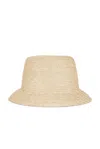 Saint Laurent Logo-plaque Straw Bucket Hat In Rope