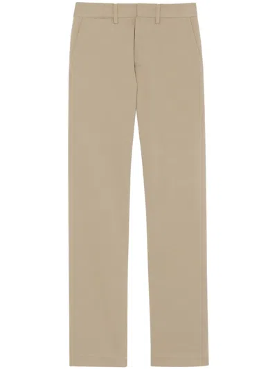 Saint Laurent Strech-cotton Chino Trousers In Nude