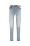 Saint Laurent Light Blue Stretch Denim Jeans In 4568