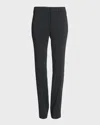 Saint Laurent Stretch Gabardine Straight-leg Trousers In Nero