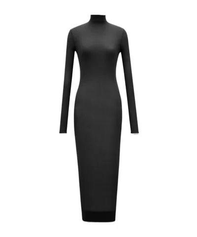 Saint Laurent Stretch Jersey High-neck Dress In Black