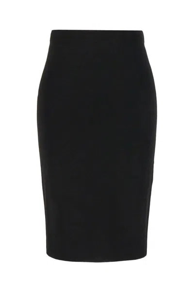 Saint Laurent Stretch Pencil Skirt In Black