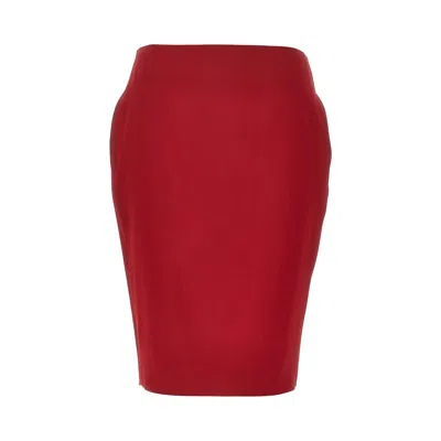 Saint Laurent Stretch Satin Pencil Skirt In Multi