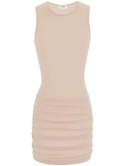 SAINT LAURENT SAINT LAURENT STRETCH TULLE SHORT DRESS