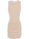Saint Laurent Abito Canotta In Tulle In Beige