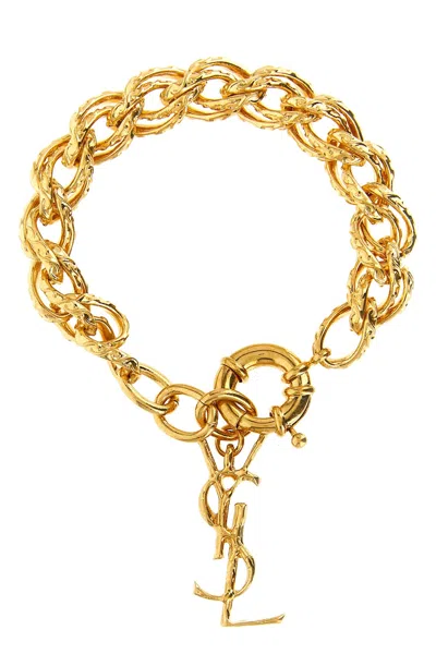 Saint Laurent String Chain Bracelet In Gold