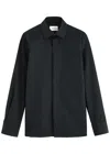 Saint Laurent Ysl Pinstriped Silk Shirt In Black