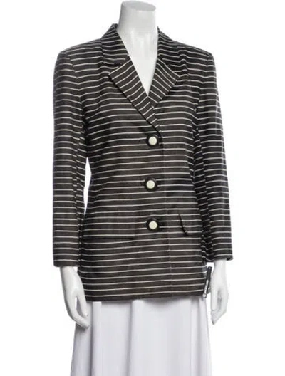 Pre-owned Saint Laurent Striped Blazer In Black