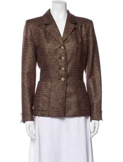 Pre-owned Saint Laurent Striped Blazer In Brown