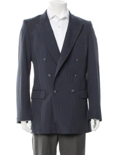 Pre-owned Saint Laurent Striped Blazer In Gray
