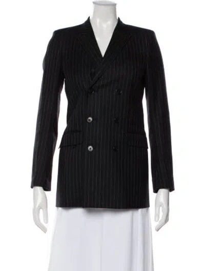 Pre-owned Saint Laurent Striped Blazer In Gray