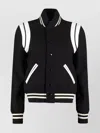 Saint Laurent Teddy Leather-trimmed Recycled Wool-blend Bomber Jacket