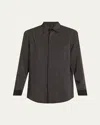 Saint Laurent Striped Silk Button-down Shirt In Black Wht