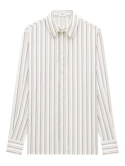 Saint Laurent Striped Button-down Shirt In Neutral