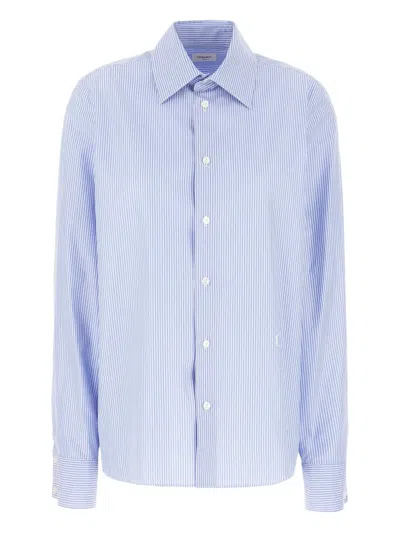 Saint Laurent Striped Button-up Shirt In Blue