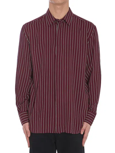 Saint Laurent Bordeaux Clothing Shirts In Red