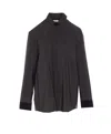Saint Laurent Boyfriend Shirt In Organic Silk Shirts Black In Black