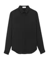 Saint Laurent Silk Logo Shirt In Black