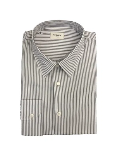 Saint Laurent Striped Buttoned Shirt In Multi