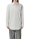 Shop Saint Laurent Striped Cassandre Shirt