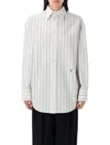 Saint Laurent Striped Cotton Shirt Curved Hem