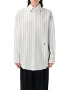 Saint Laurent Striped Cotton Shirt Curved Hem