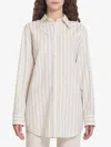 Saint Laurent Beige Striped Shirt In Beige