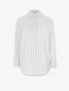Saint Laurent Striped Cotton Shirt Curved Hem