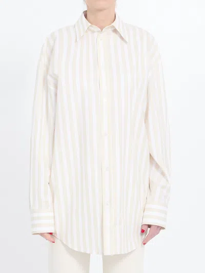SAINT LAURENT SAINT LAURENT STRIPED COTTON CASSANDRE SHIRT